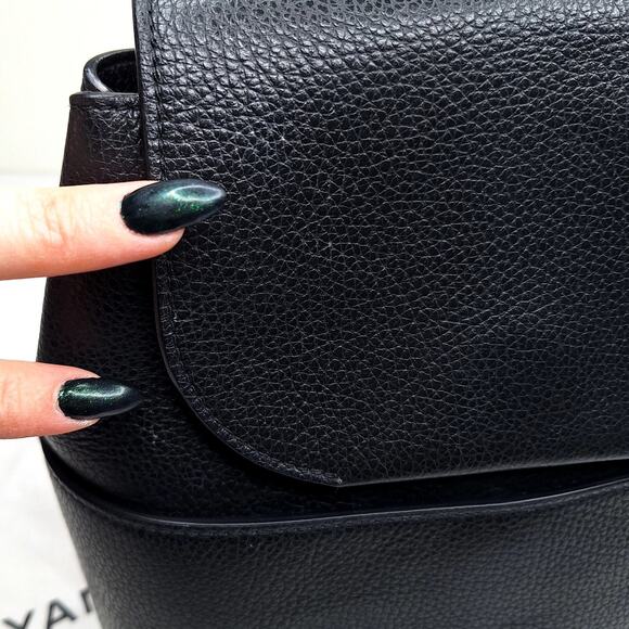 Cuyana Mini Leather Backpack Black Pebbled Minimalist Magnetic Closure Small main image 6